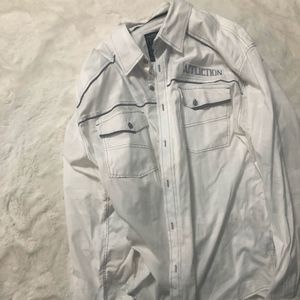 Affliction White Button Up